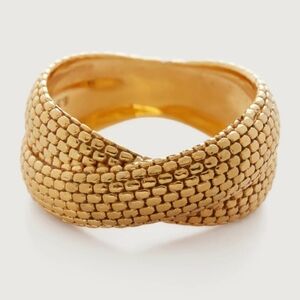 Monica Vinader Heirloom Woven Cross Ring size 9